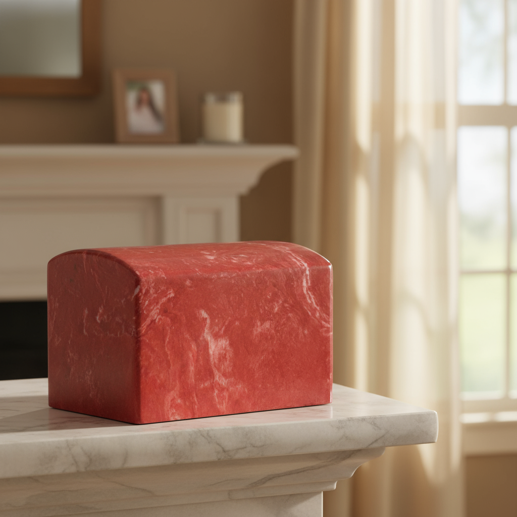 Rose Swirl Cultured Marble Adult Urn