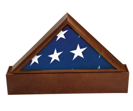 [707 W] Classic Walnut Flag Case & Adult Urn
