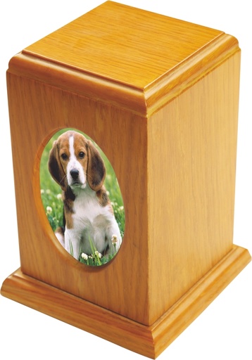 [710 OV] Tribute Oak Wood Pet Urn